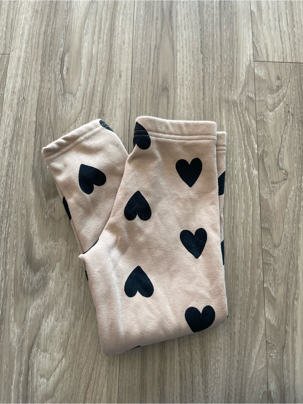 Carter's Blush Pink Leggings with Black Heart Accents